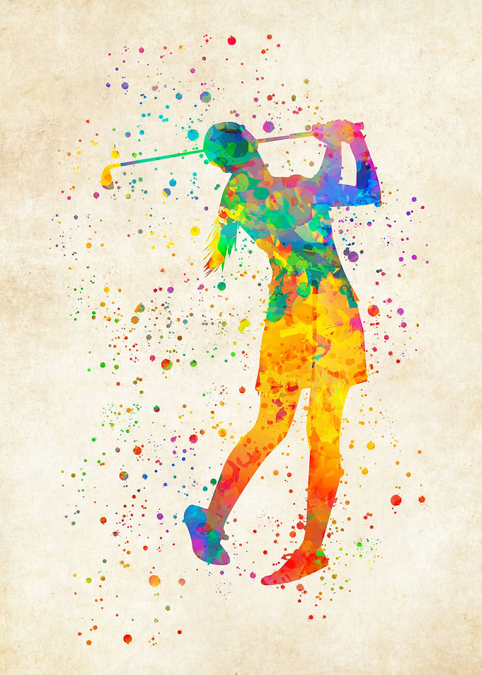 Woman Golfer Watercolor