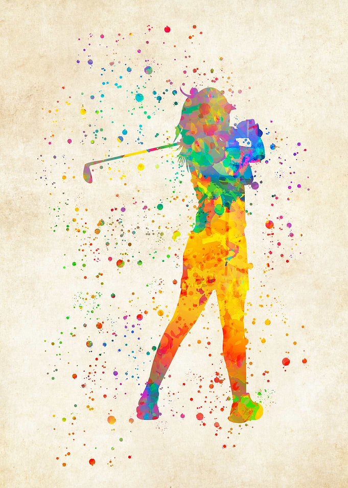Woman Golfer Watercolor