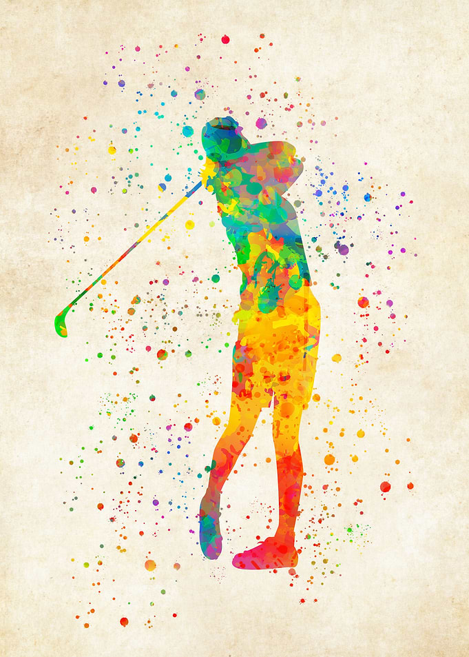 Woman Golfer Watercolor