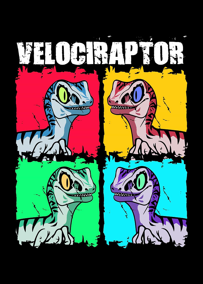 Velociraptor Retro Dino