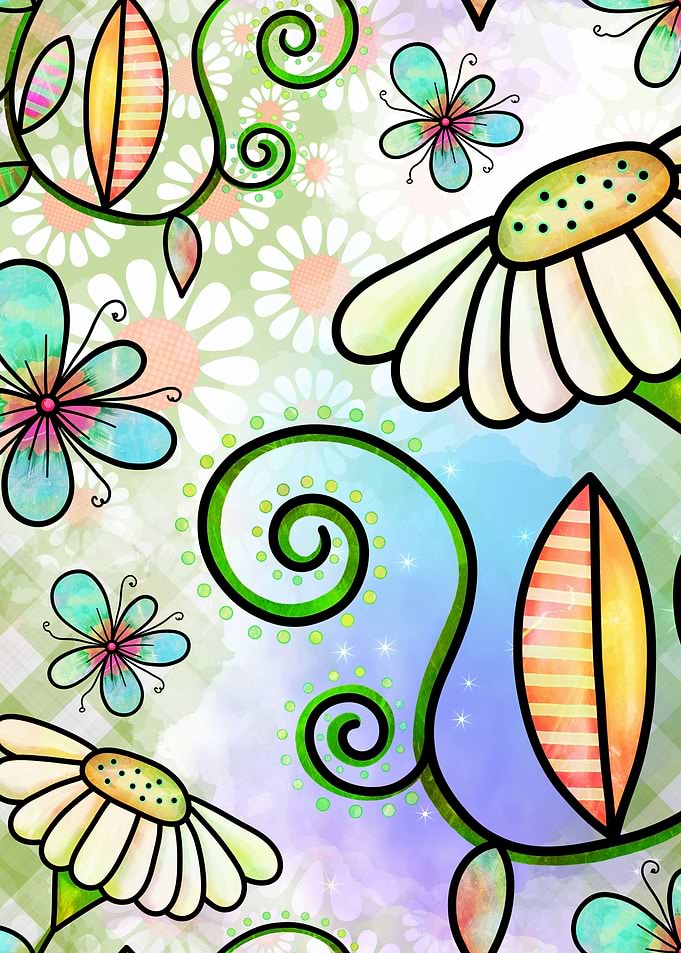 Watercolor Doodle Floral07