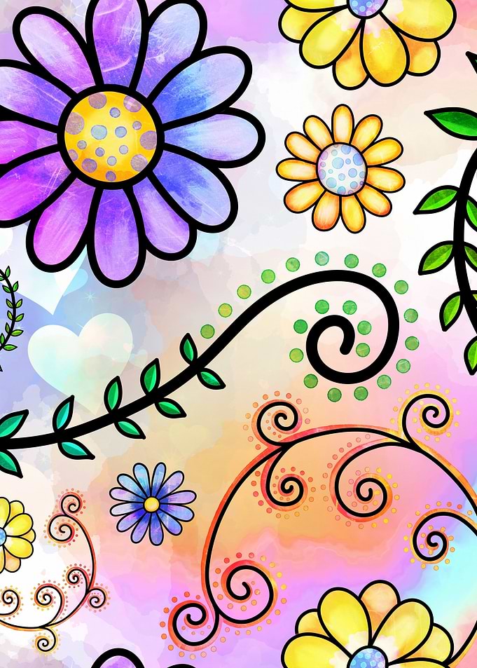 Watercolor Doodle Floral11