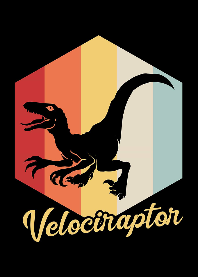 Velociraptor Retro Dino