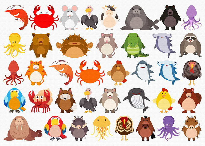 Set of cute animal