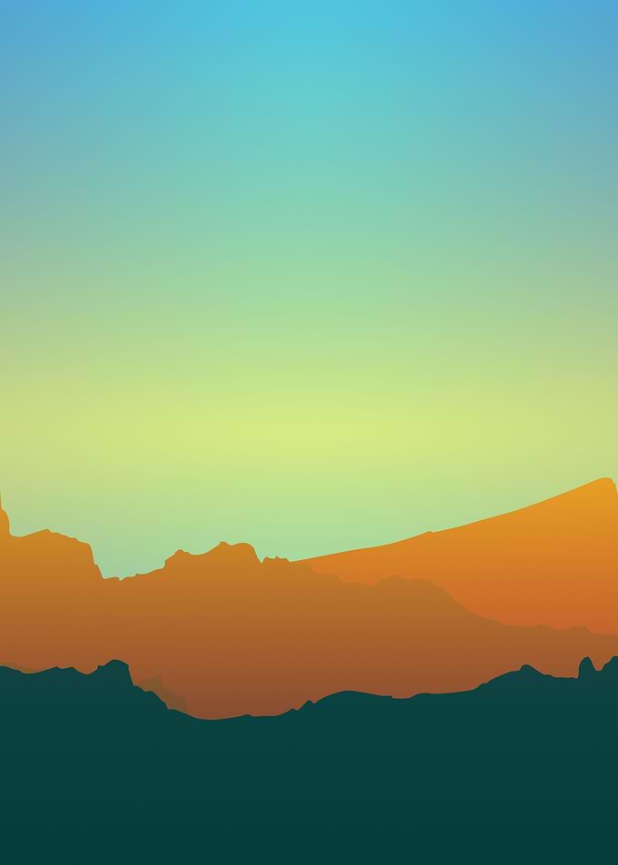Dawn Mountain Range Left