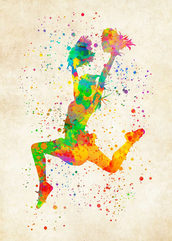 Cheerleader watercolor
