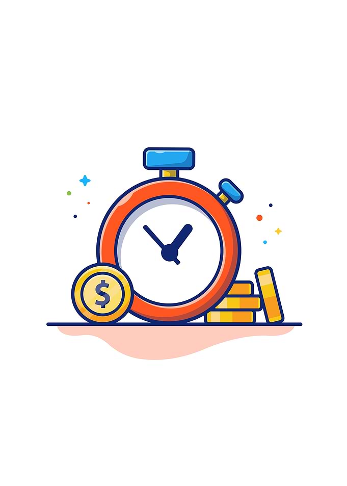 Stopwatch And Gold Coin