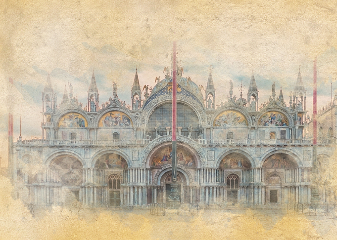 St Marks Basilica Watercol