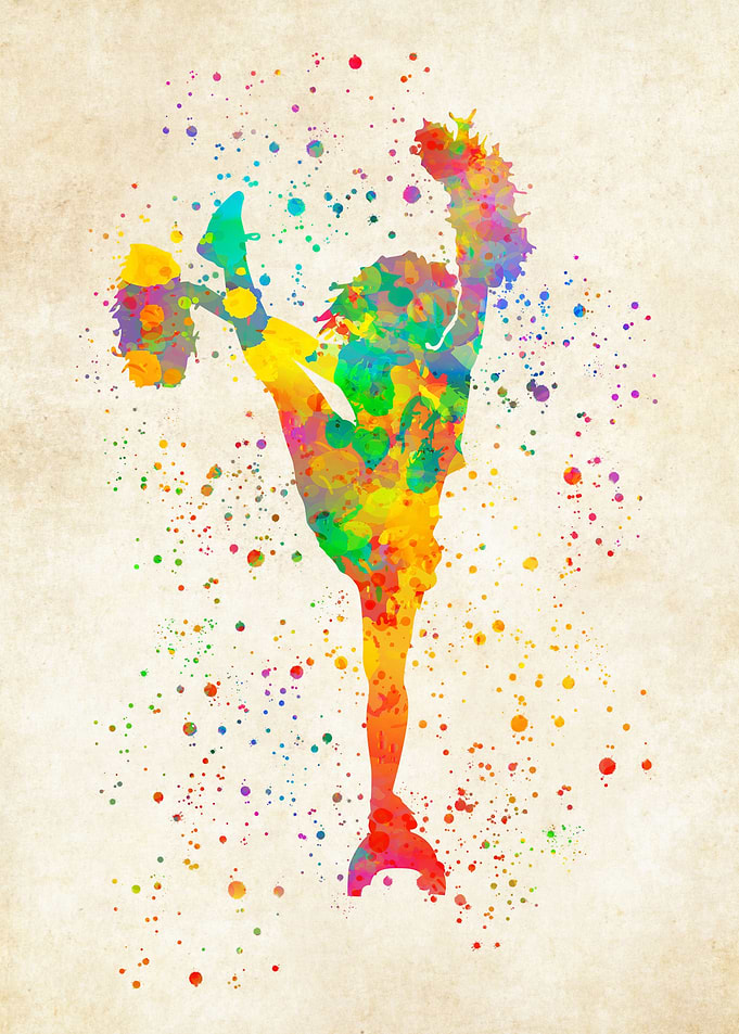Cheerleader watercolor