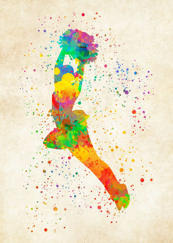 Cheerleader watercolor