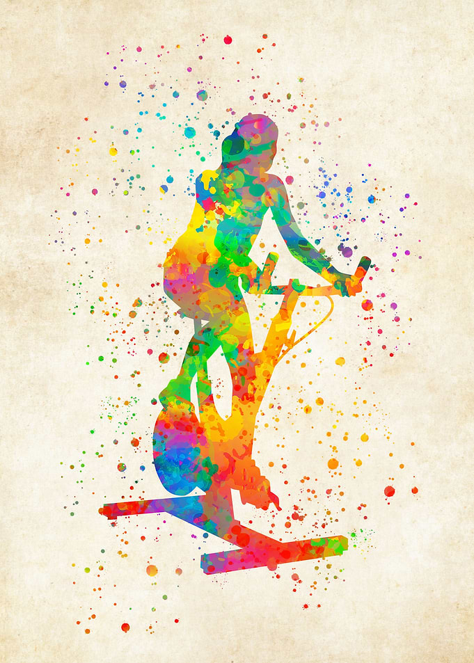 Exercise bike watercolor
