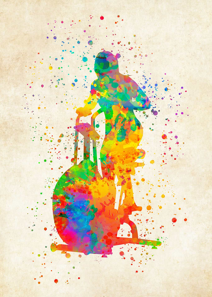 Exercise bike watercolor