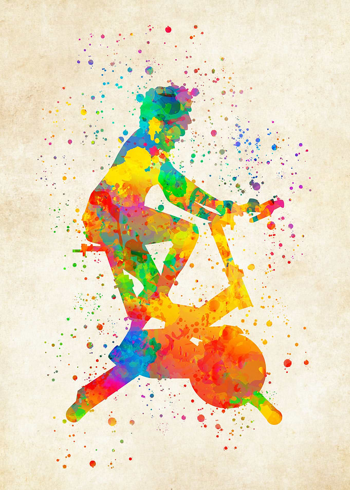 Exercise bike watercolor