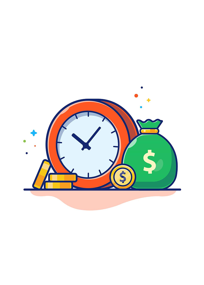 Clock And Gold Coin