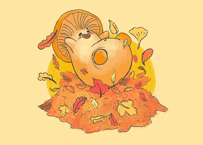 Autumn Leaf Pile Mushroom
