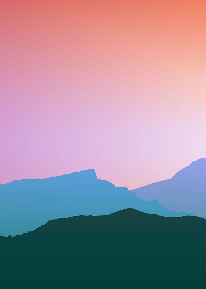 Dusk Mountain Range Left