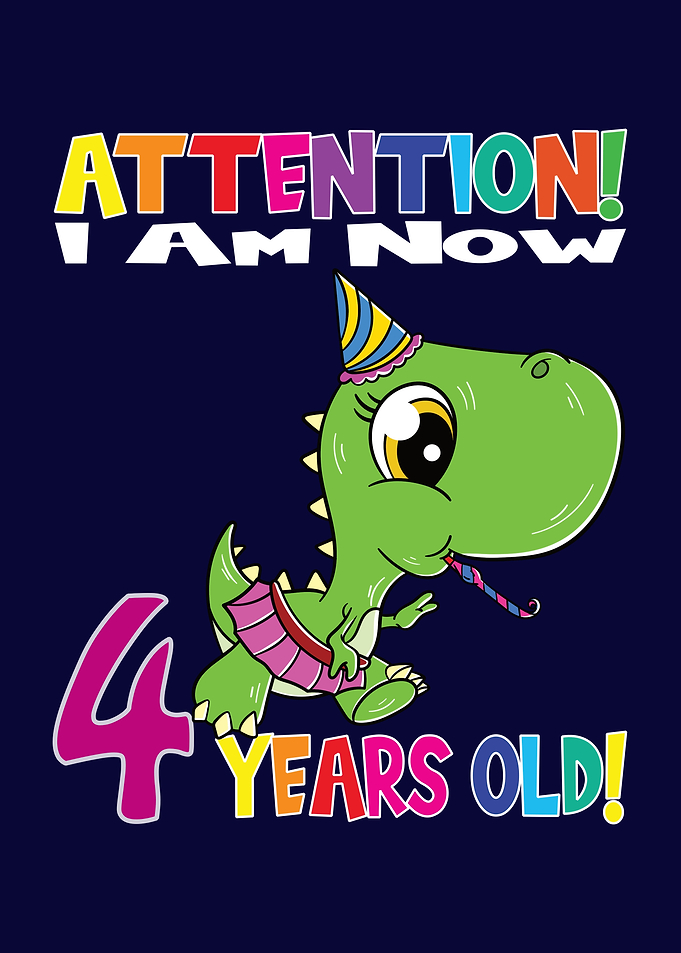 Dino Girl I Am 4 Years Old