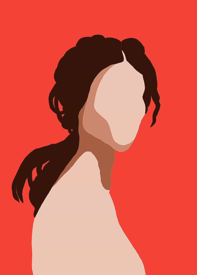 Abstract woman red