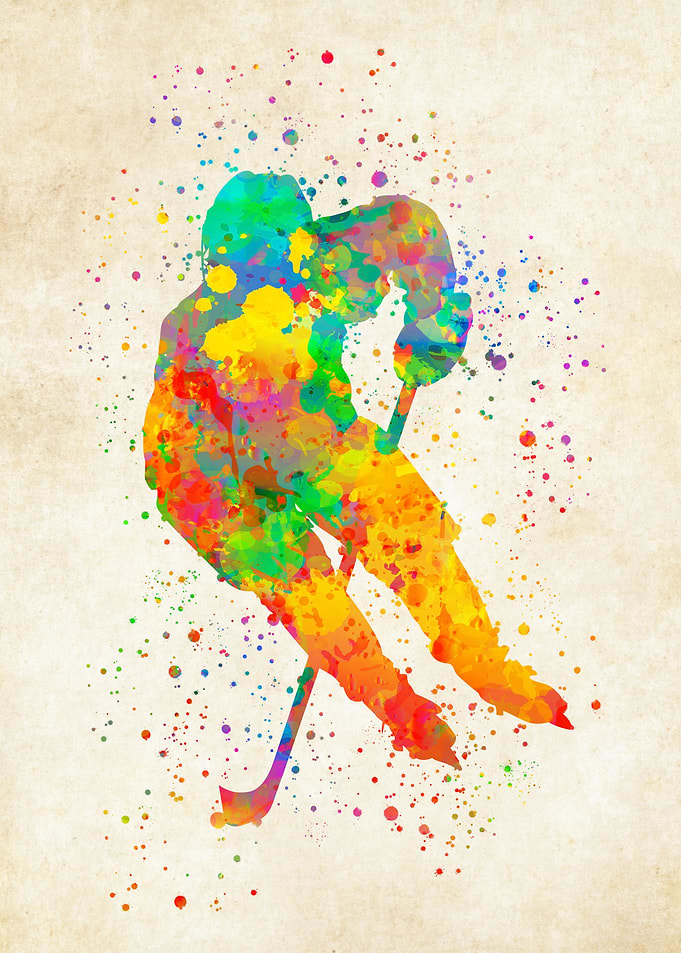Hockey Ice Watercolor