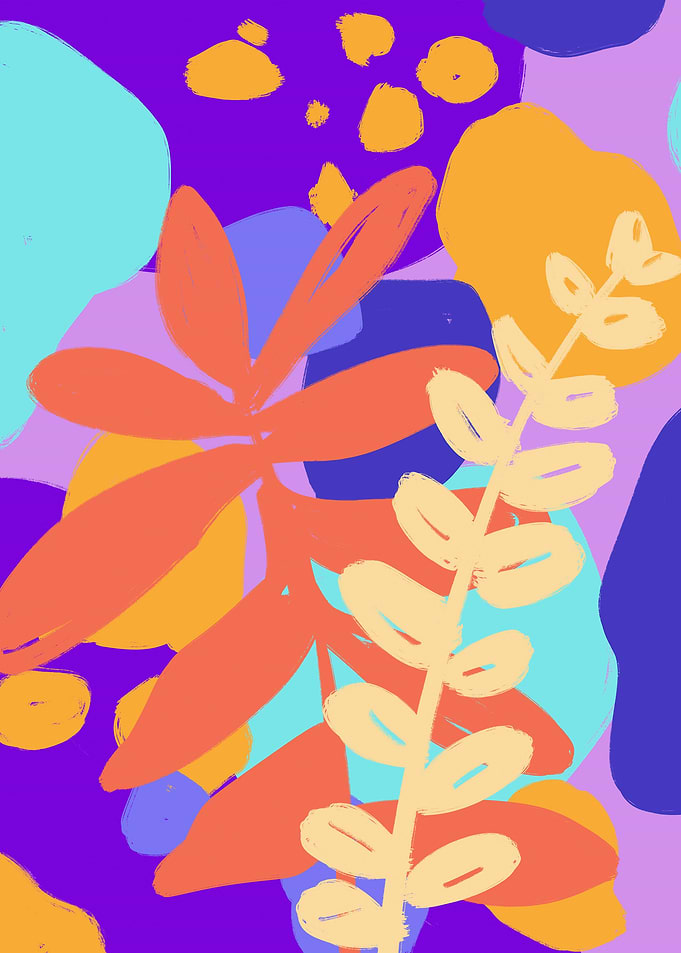 Colourful abstract leaves