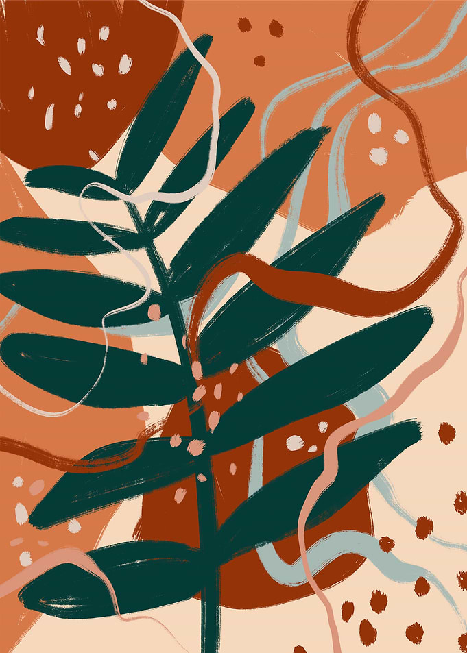 Abstract Boho Leaf