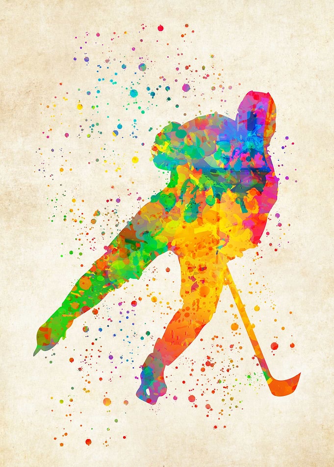Hockey Ice Watercolor
