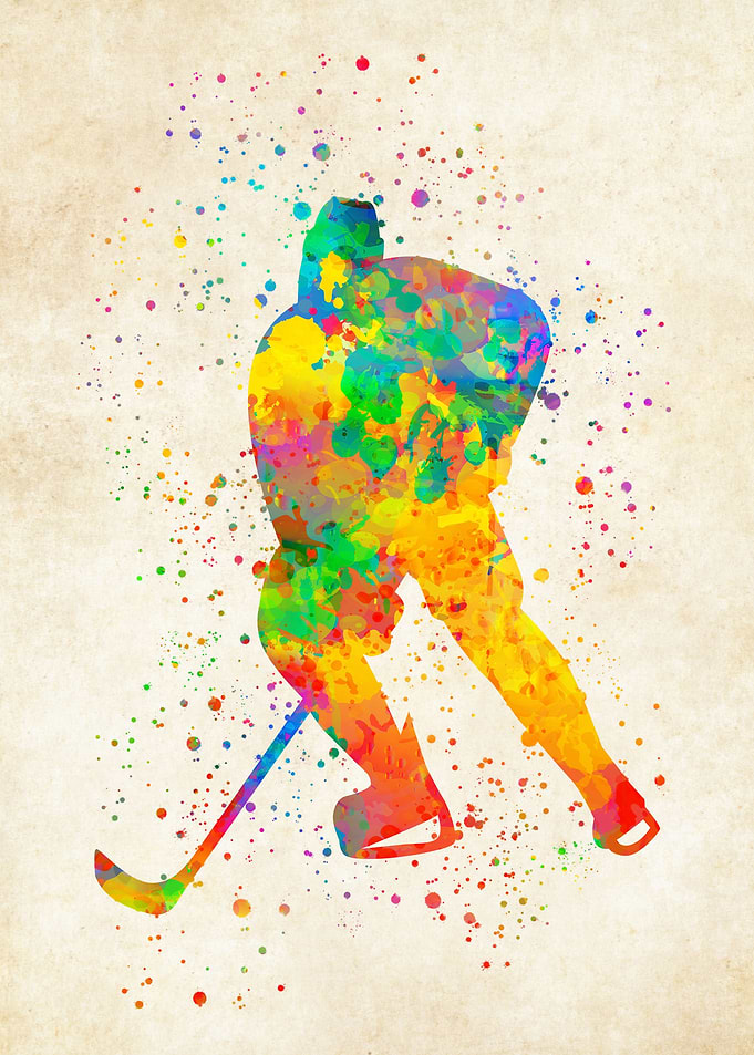 Hockey Ice Watercolor