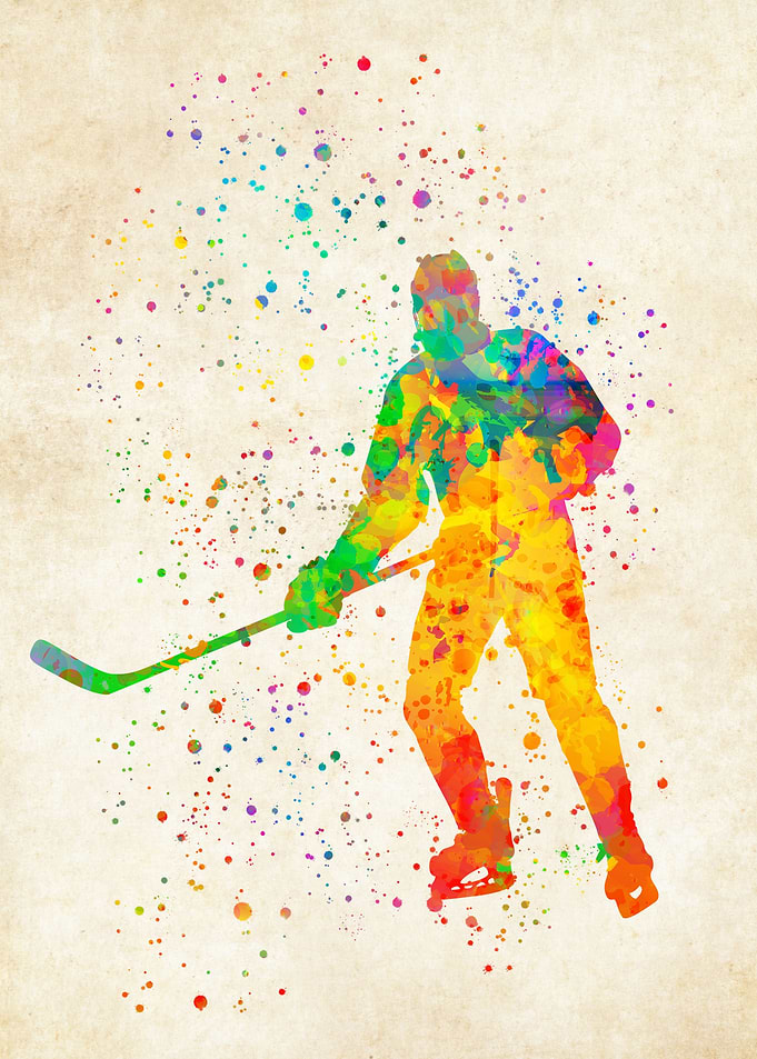 Hockey Ice Watercolor