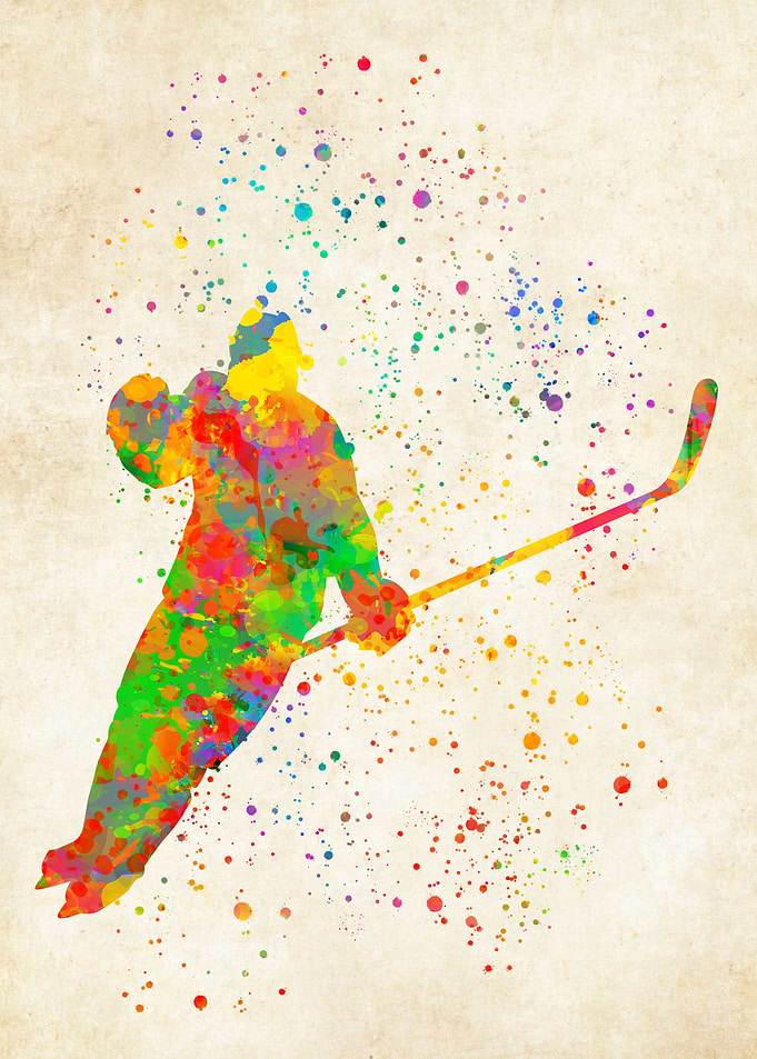 Hockey Ice Watercolor