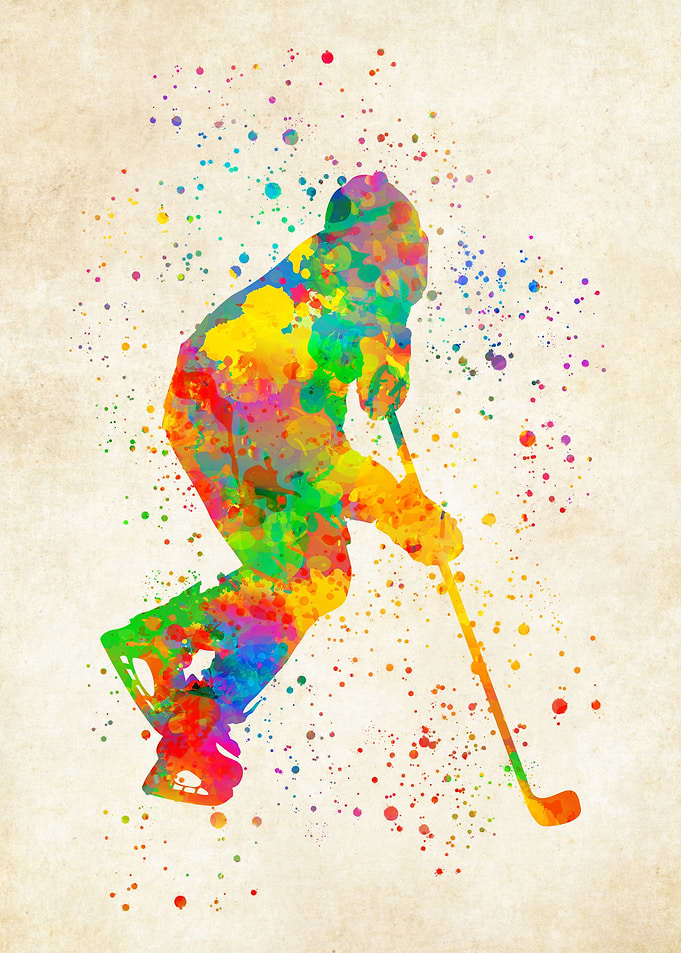 Hockey Ice Watercolor