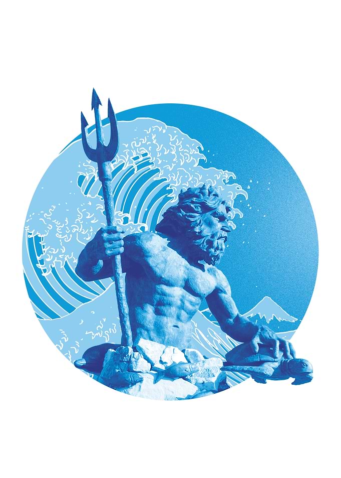 Poseidon and Kanagawa wave