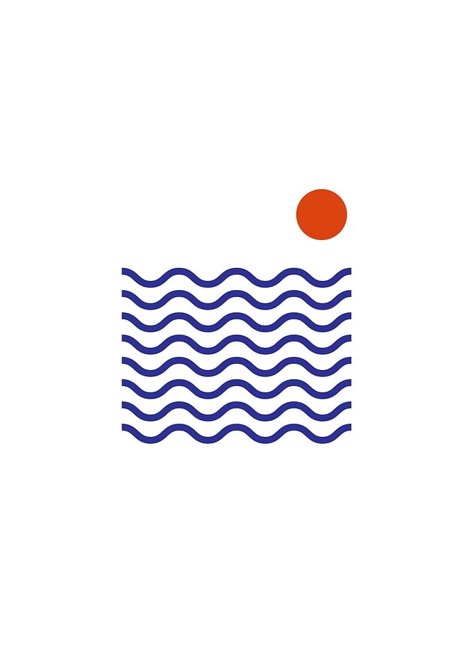 Abstract simple blue waves