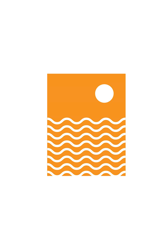 Abstract yellow wave box