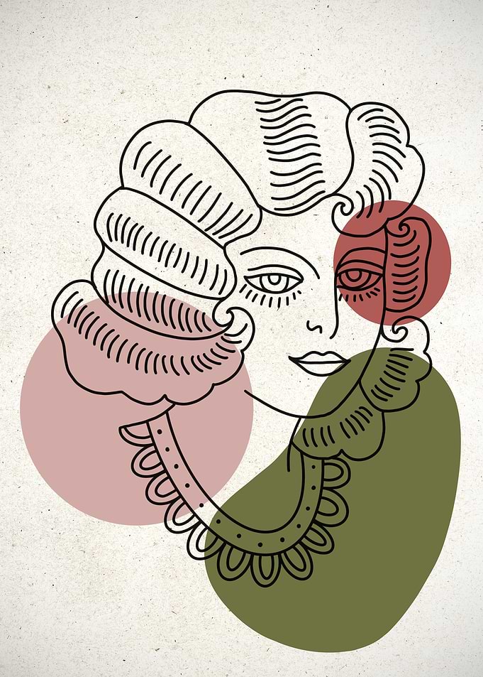 Beautiful Woman Line Art