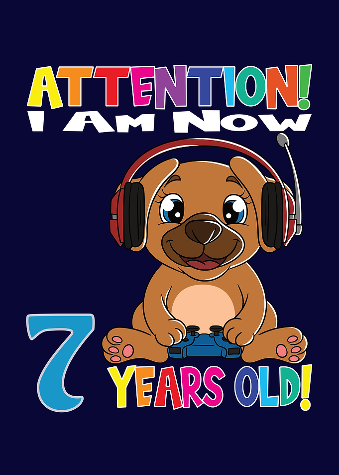 Gamer Dog I Am 7 Years Old