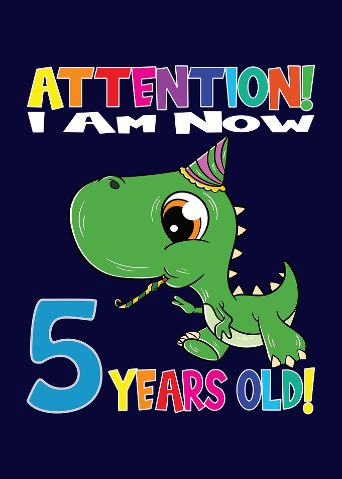 Dino Boy I Am 5 Years Old