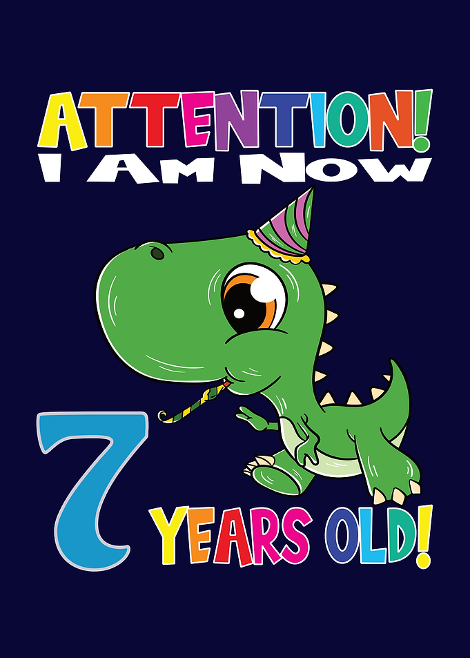 Dino Boy I Am 7 Years Old