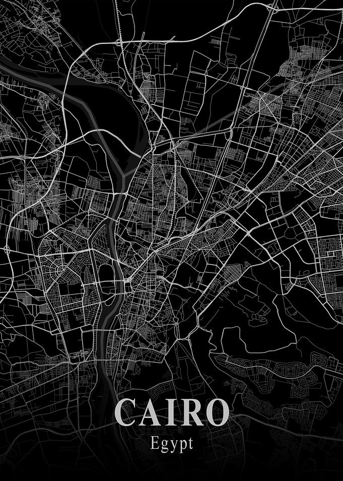 Cairo City Map Dark