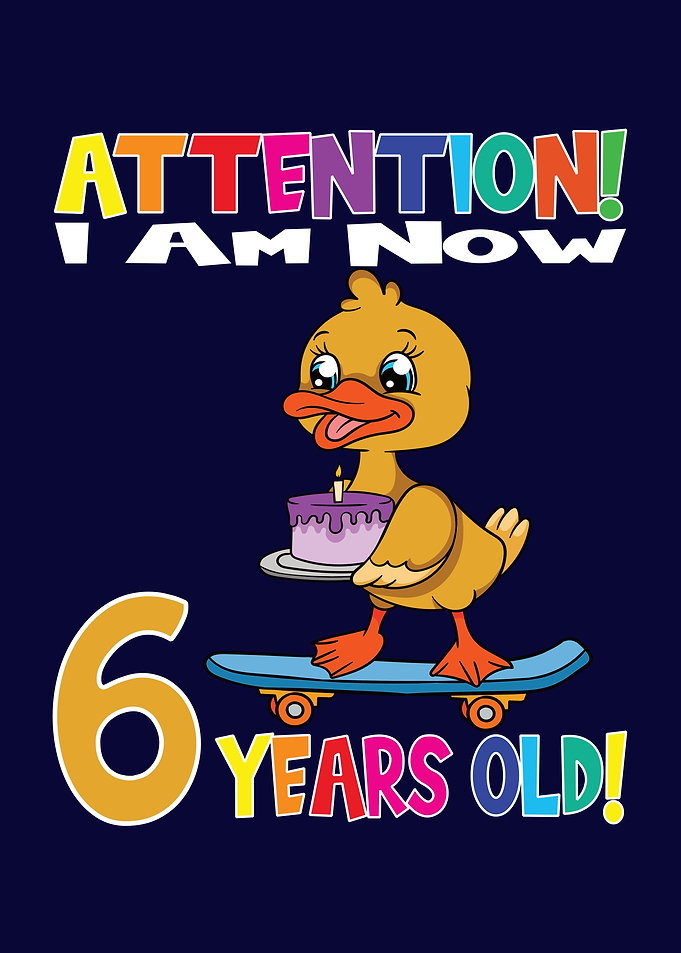 Cute Duck I Am 6 Years Old