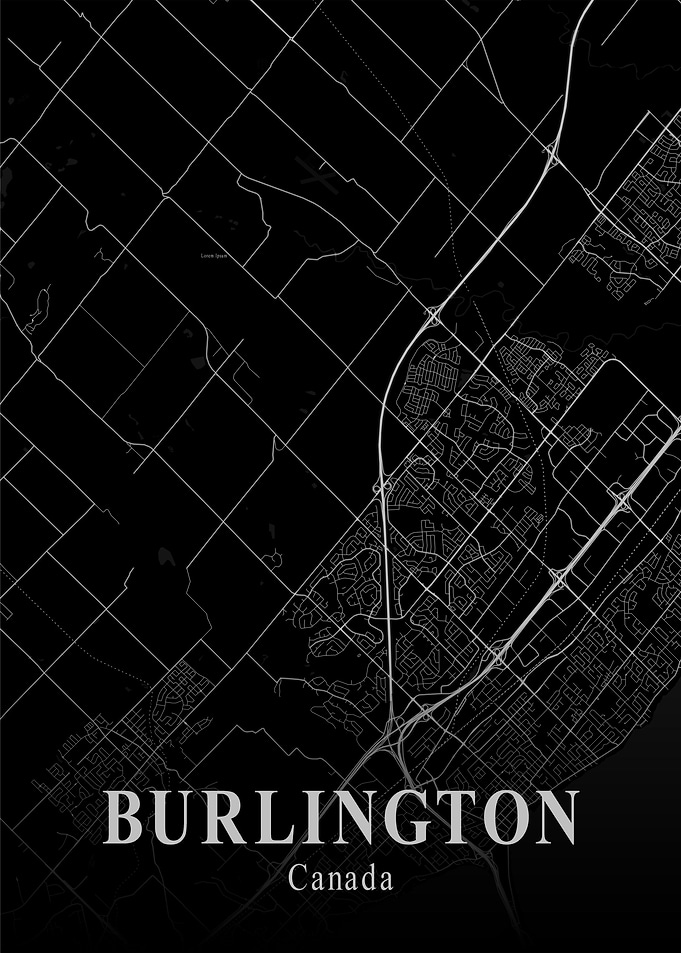 Burlington City Map Dark
