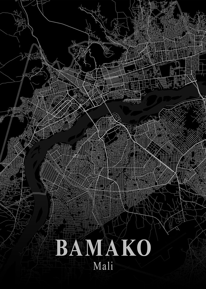 Bamako City Map Dark