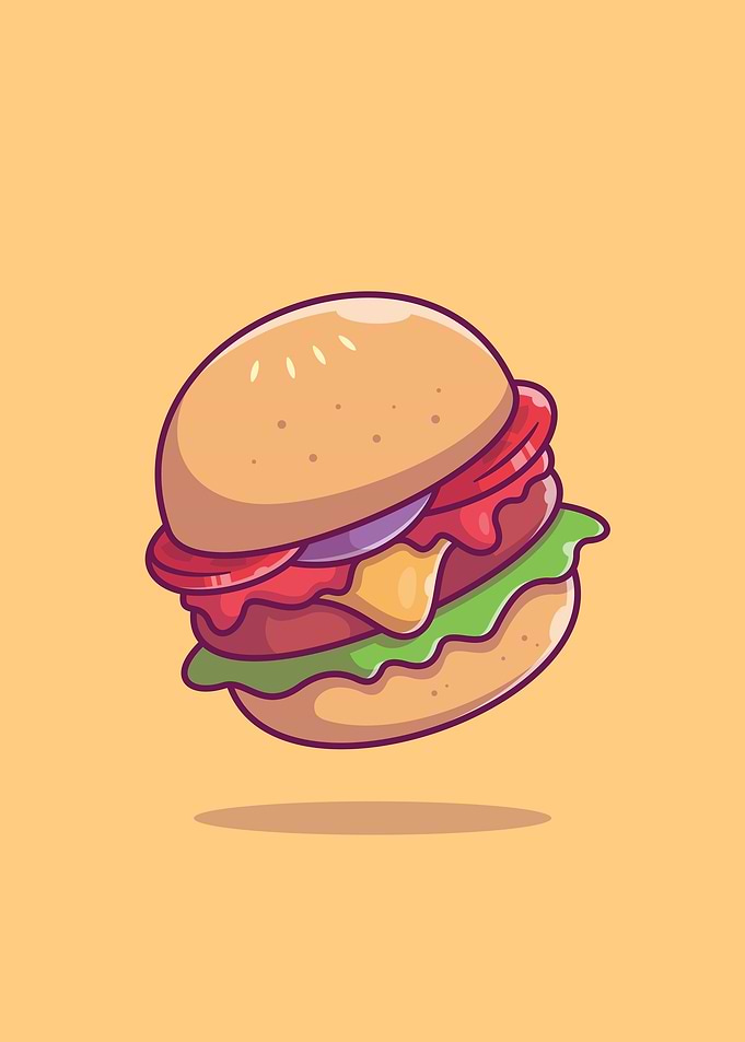 Cheese Burger Cartoon