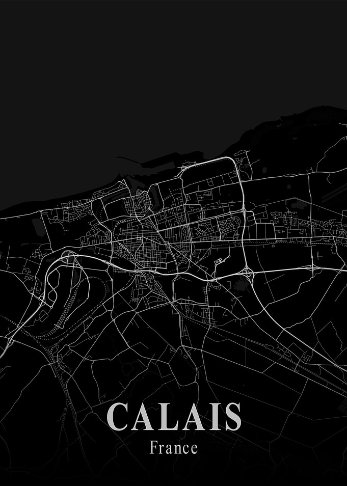 Calais City Map Dark