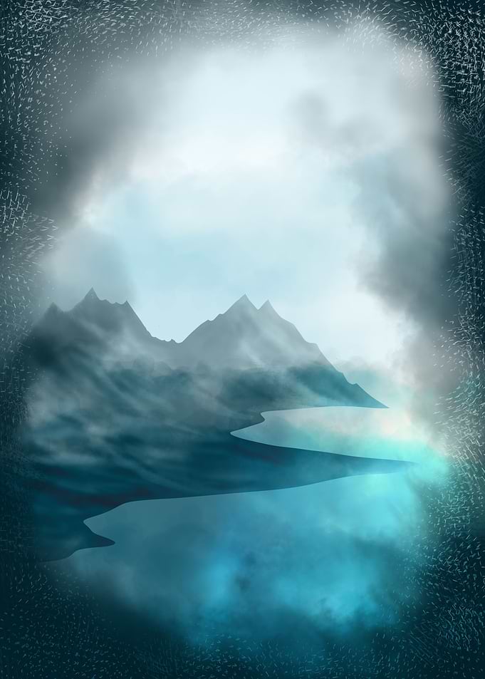 blue landscape