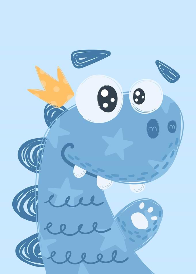 Blue Cute Dino