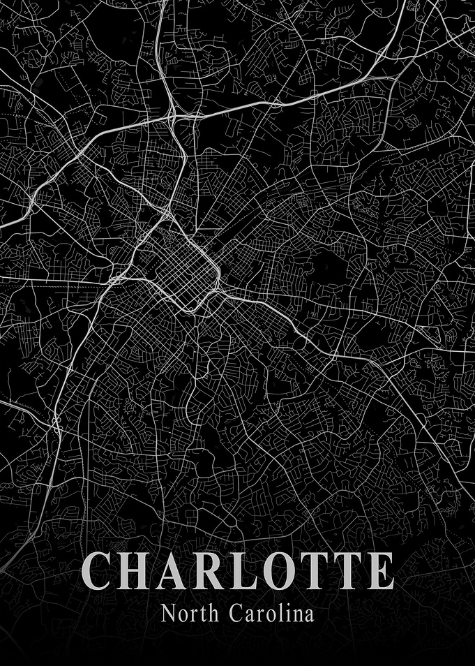 Charlotte City Map Dark