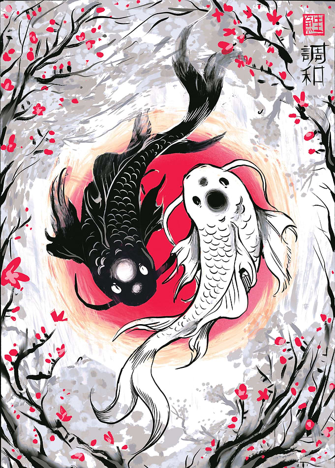 Yin Yang Koi Fishes