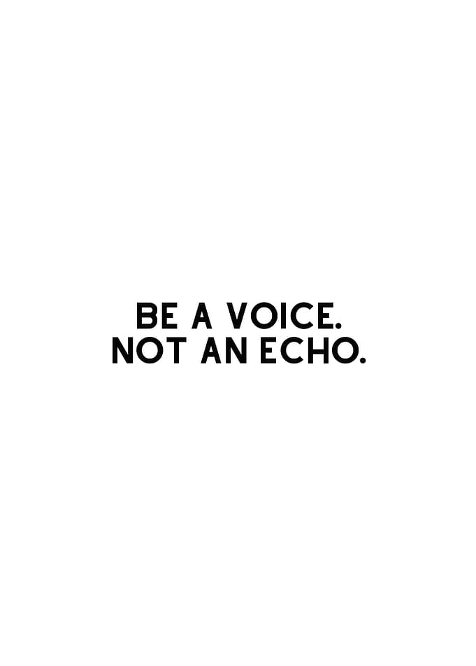 Be a Voice Not an Echo