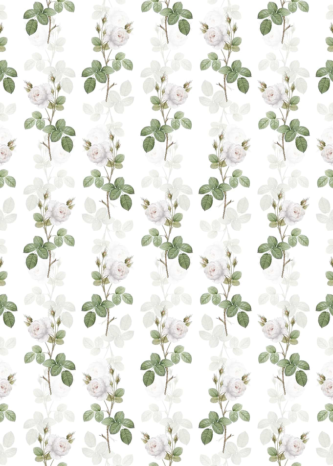 White Misty Rose Pattern