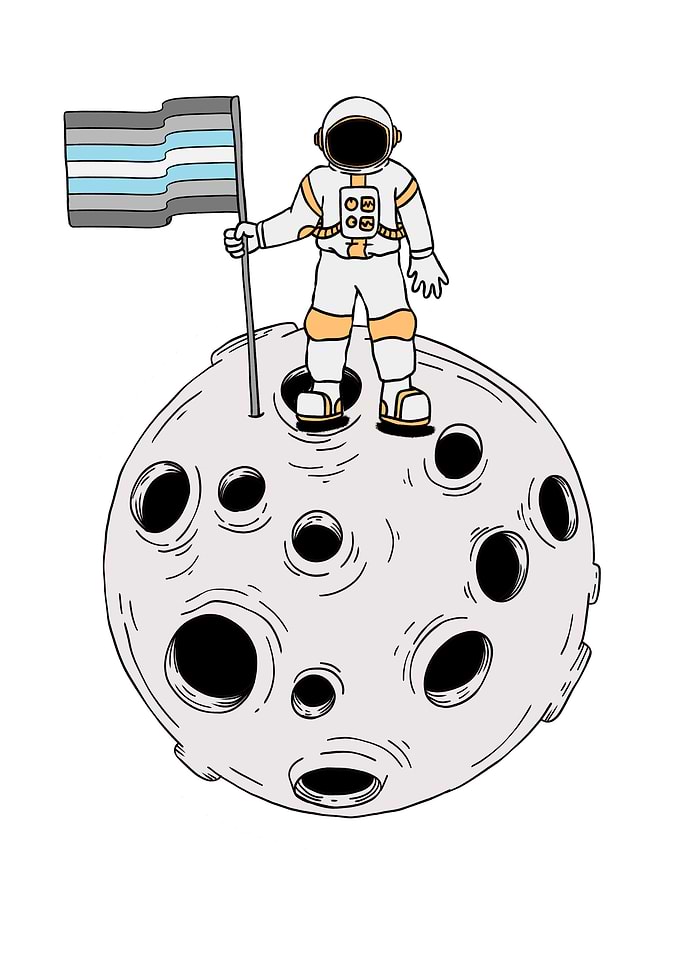 Demiboy Astronaut On Moon
